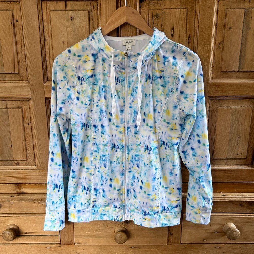 J. Crew Small Full Zip‎ Athletic Long Sleeve Hoodie Hooded Tie Dye